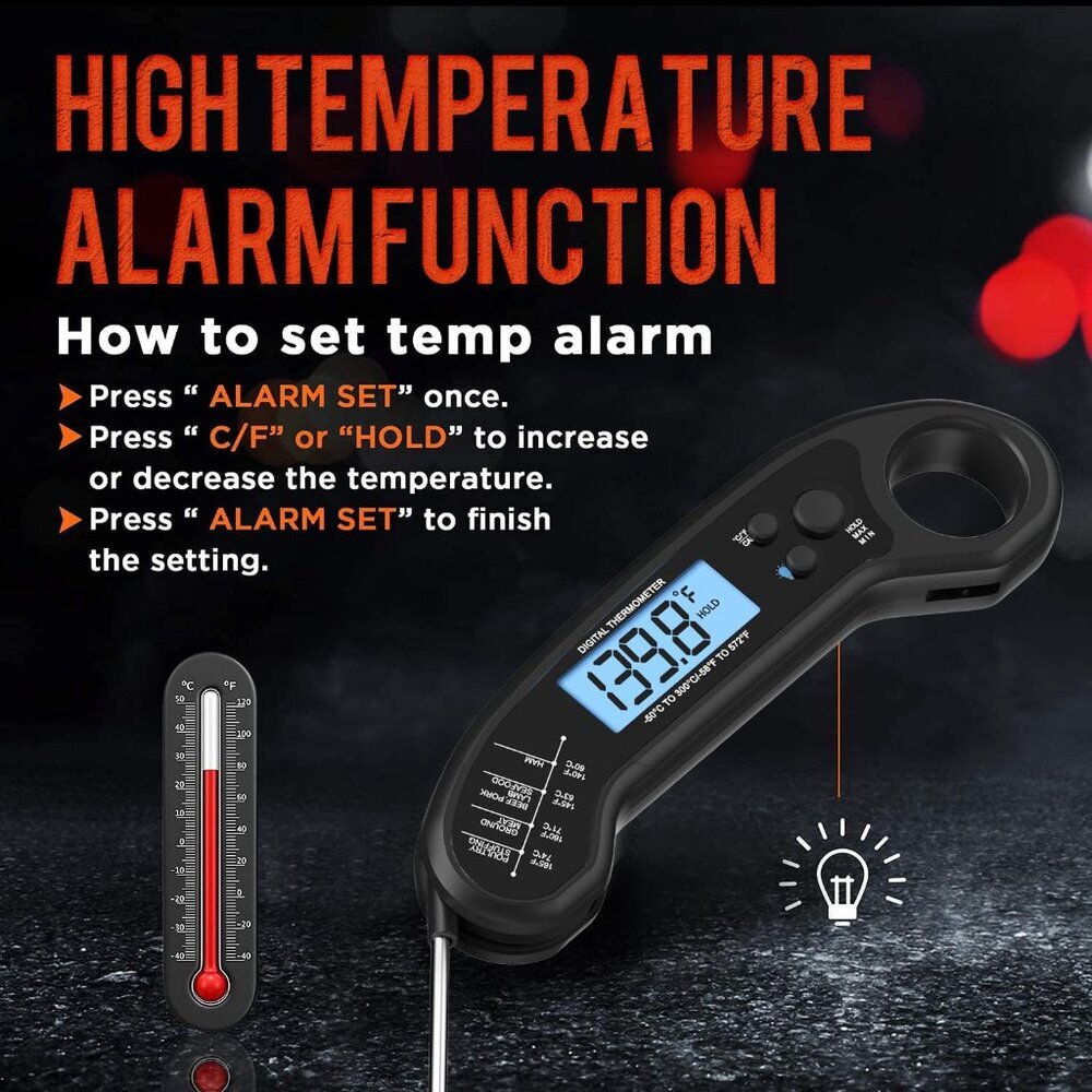 Meat Thermometer Digital, Instant Read Meat ThermometerI for Grill and Cooking - Picture 6 of 7
